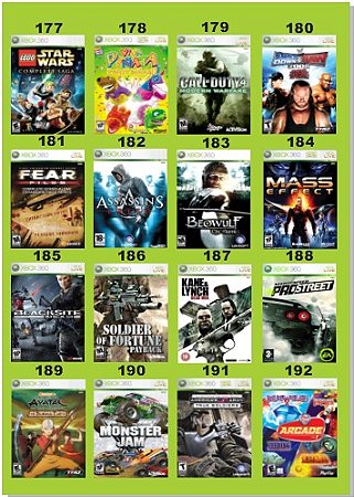 Catálogo Jogos Xbox 360 - 337 à 496 - Fenix GZ - 16 anos no mercado!