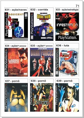 Catálogo Jogos Playstaion 1 - 631 à 720