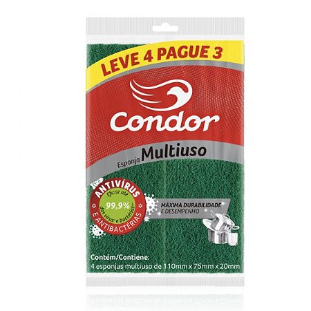 ESPONJA CONDOR MULTIUSO ANTIBAC L4P3