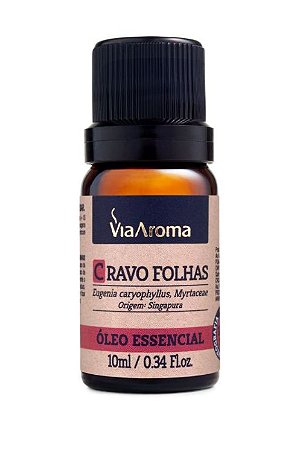 OLEO ESSENCIAL 10ML CRAVO FOLHAS VIA AROMA