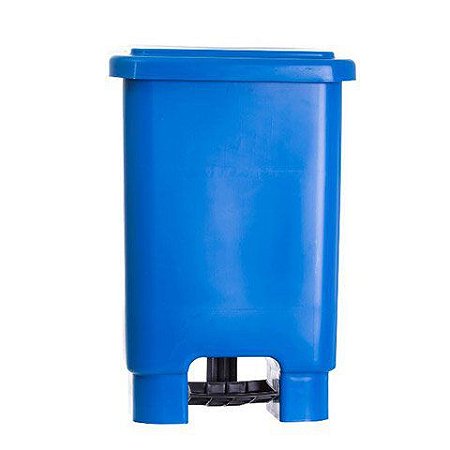 LIXEIRA RETANGULAR 100L C/ PEDAL AZUL LARPLASTICOS