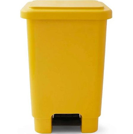 LIXEIRA RETANGULAR 100L C/ PEDAL AMARELO LARPLASTICOS