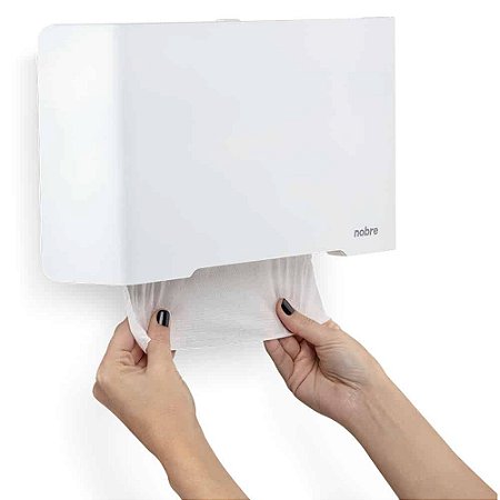 Dispenser papel toalha interfolhas (frente inox) BRANCO - Select - Nobre