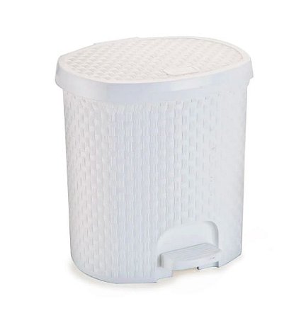 LIXEIRA 6L RATTAN BRANCO NITRON