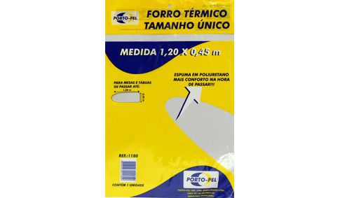CAPA FORRO P/ TABUA DE PASSAR METALIZADA C/ ESPUMA MICROPERFURADO 1,20 X 0,45M PORTO-PEL (COD.1182)