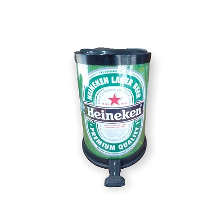 LIXEIRA METAL COM PEDAL 12L CERVEJAS - NOVA ALIANÇA Heineken verde claro