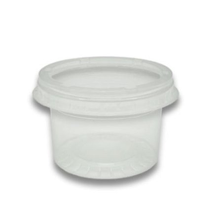 POTE C/ TAMPA 140ML ULTRA TRANSPARENTE PP 25UN