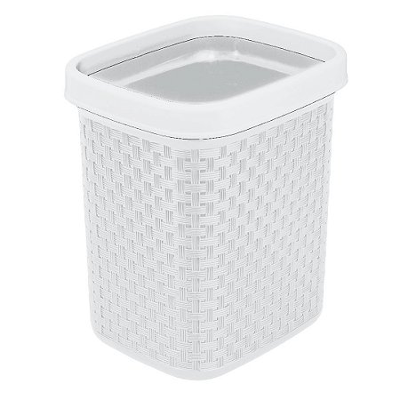 CESTO DE LIXO RATTAN COM ARO BRANCO 4,5L NITRON