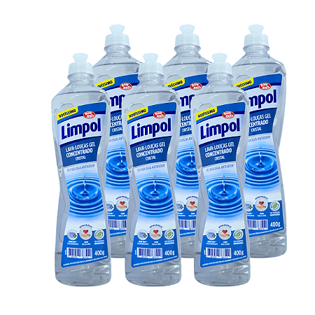 KIT C/ 6 DETERGENTES LIMPOL GEL CRISTAL 400G