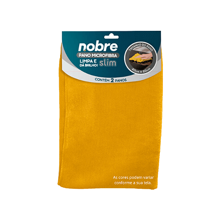 Pano de microfibra 40x60cm (pct c/2 un) amarelo Slim - Nobre