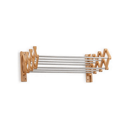 VARAL SANFONADO BAMBU C/ HASTES METALICAS NATURAL - SIMPLO