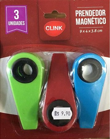 Prendedor magnetico 3pcs plast color clink