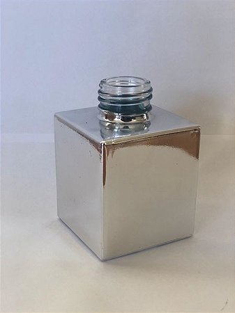 Vidro cube 100ml prata brilho (sem válvula)