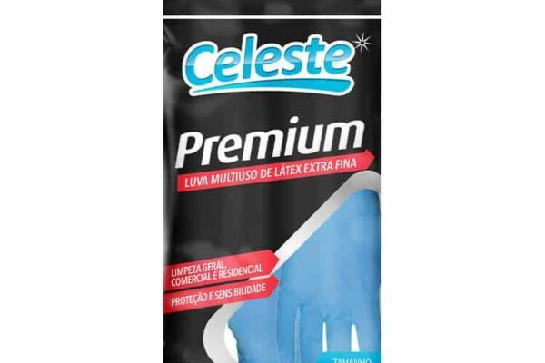 CELESTE LUVA LATEX AZUL G  PREMIUM 1PAR