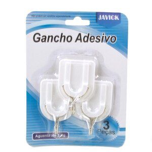 Gancho Adesivo com 3 pecas Javick - 3Kg