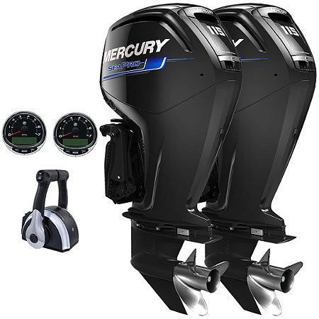 Parelha motor de popa Mercury 2X 115 HP EFI 4T 25" Sea Pro - Faturamento INSCRIÇÃO ESTADUAL E PRODUTOR RURAL REGIÃO NORTE, NORDESTE E CENTRO-OESTE