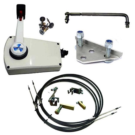Kit de adaptação motor Mercury 25 Sea Pro / 30hp manual para comando a distância, completo com cabo de comando 12 pés.