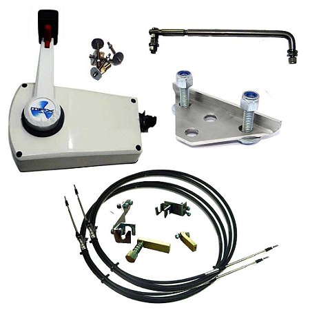 Kit de adaptação motor Mercury 25/30 Sea Pro manual para comando a distância, completo com cabo de comando 14 pés