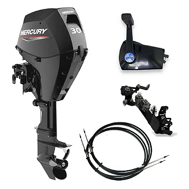 Motor de popa Mercury 30 HP EFI 4T Manche e Partida Elétrica + Kit Adaptação de comando a distância- Preço CNPJ ou Produtor Rural