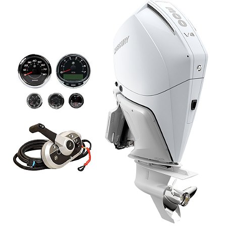 Motor de popa Mercury 300 HP EFI V8 XL 25" Branco Comando Mecânico - Faturamento INSCRIÇÃO ESTADUAL E PRODUTOR RURAL REGIÃO NORTE, NORDESTE E CENTRO-OESTE