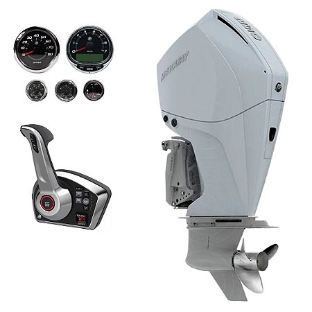 Motor de popa Mercury 250 HP EFI V8 XL 25" Branco DTS Comando Eletrônico - Faturamento INSCRIÇÃO ESTADUAL E PRODUTOR RURAL REGIÃO NORTE, NORDESTE E CENTRO-OESTE