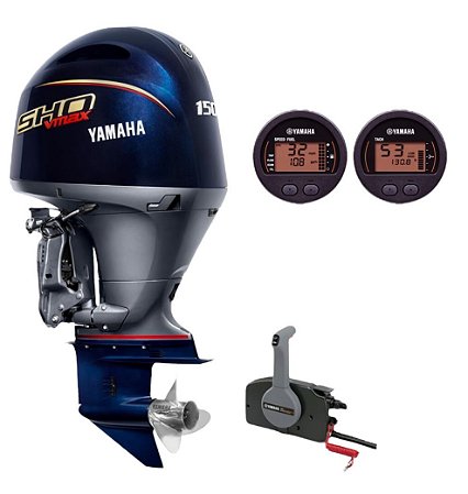 Motor de popa Yamaha VMAX 150 HP 4 Tempos SHO 20 Pol. Comando e Power Trim - Preço especial Produtor Rural e PJ