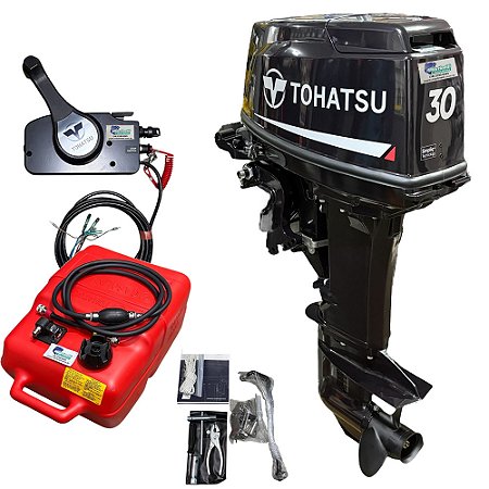 Motor de popa Tohatsu 30 HP 2T Partida elétrica e comando à distância M30HEPS