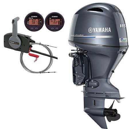 Motor de popa Yamaha 115 HP 4T BETL Elétrico com comando -  Preço Pessoa Física