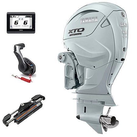 Motor de Popa Yamaha 450 HP XTO 4 Tempos AVT2X 25" Branco Comando Eletrônico e Tela CL5 Display - Faturamento INSCRIÇÃO ESTADUAL E PRODUTOR RURAL REGIÃO NORTE, NORDESTE E CENTRO-OESTE