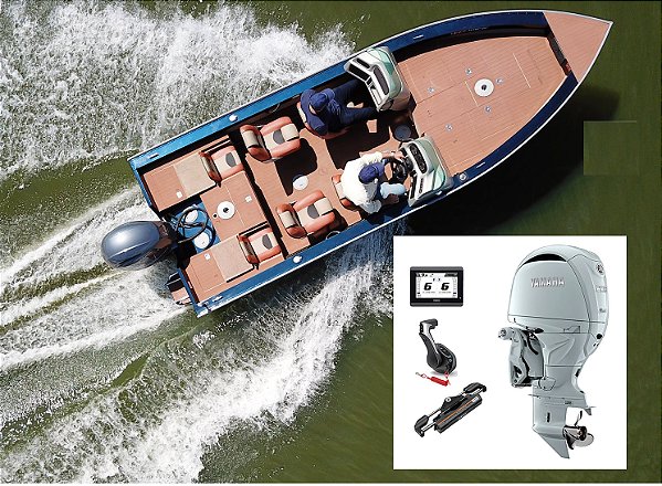 Conjunto Barco Levefort Marajó Matrix 19 Freestyle Special Series+ Yamaha 200 HP 4T NST2L Branco + Acessórios de montagem - Preço motor para PJ ou Produtor Rural