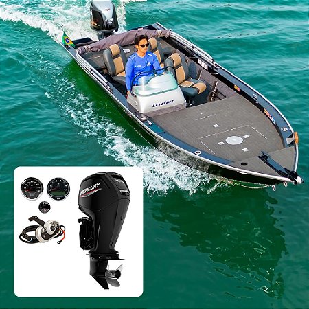Conjunto Barco Levefort Marajó Master 19 Freestyle Special Series+ Mercury 100 HP 4T + Acessórios de montagem - Preço motor para PJ ou Produtor Rural
