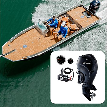 Barco Levefort Apolus Large Freestyle Special Series+ Tohatsu 90 HP 4T+ Carreta Rodoviária+ Acessórios de montagem