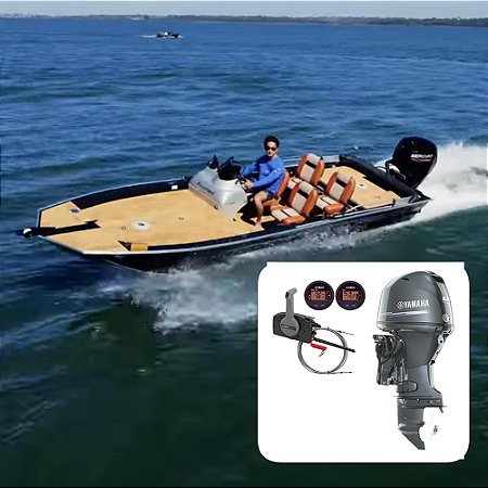 Barco Levefort Apolus Sport Fishing 600 Freestyle Special Series+ Yamaha 60 HP 4T Elétrico Power Trim - Fat. PJ + Carreta Rodoviária+ Acessórios de montagem
