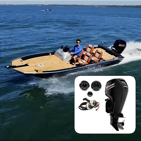 Barco Levefort Apolus Sport Fishing 600 S Freestyle Special Series + Mercury 100 HP 4T ELPT Elétrico Power Trim - Fat. PJ + Carreta Rodoviária+ Acessórios de montagem