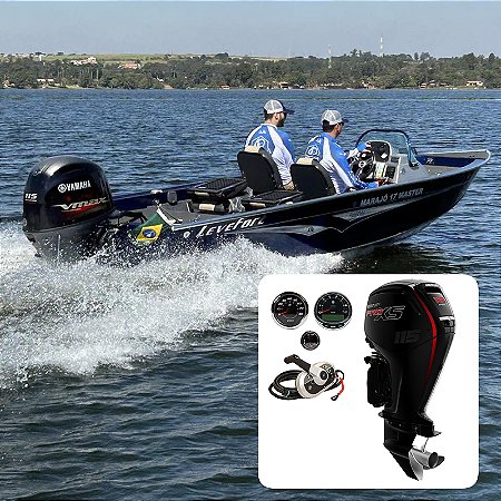 Barco Levefort Marajó Master 17 Freestyle Special Series+ Mercury 115 HP 4T Pro XS Elétrico Power Trim - Fat. PJ+ Carreta Rodoviária+ Acessórios de montagem