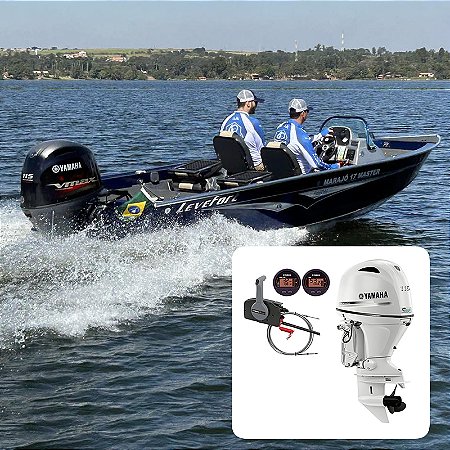 Barco Levefort Marajó Master 17 Freestyle Special Series+ Yamaha 115 Branco HP 4T Elétrico Power Trim - Fat. PJ+ Carreta Rodoviária+ Acessórios de montagem
