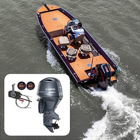 Barco Levefort Grand Apolus Freestyle Special Series+ Yamaha 115 HP 4T Cinza - Fat. PJ + Carreta Rodoviária+ Acessórios de montagem