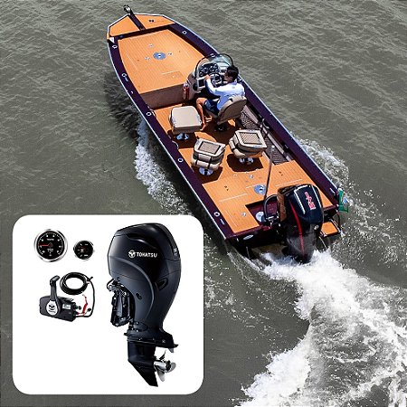 Barco Levefort Grand Apolus Freestyle Special Series+ Tohatsu 115 HP 4T Azul - Fat. PJ + Carreta Rodoviária+ Acessórios de montagem