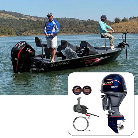 Barco Levefort Marajó Matrix 19 Bass Edition +  Yamaha 115 Vmax  Fat.PJ  + Carreta Rodoviária Trucada + Acessórios de navegação