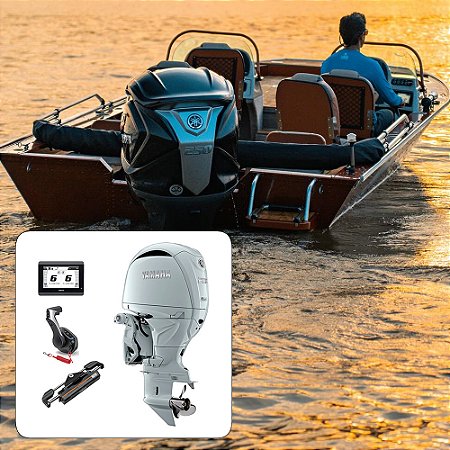 Barco Levefort Grand Apolus Extreme Freestyle Special Series + Yamaha 200 HP 4T NST2L Branco - Fat. PJ + Carreta Rodoviária+ Acessórios de montagem