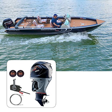 Barco Levefort Marajó Matrix 22 + Yamaha 200 HP Vmax + Carreta Rodoviária Trucada + Acessórios de navegação - Preço do motor para PJ ou Produtor Rural
