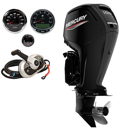 Motor de Popa Mercury 100 HP ELPT EFI CT 4T Partida Elétrica e Power Trim Rabeta 20" - Faturamento INSCRIÇÃO ESTADUAL E PRODUTOR RURAL REGIÃO NORTE, NORDESTE E CENTRO-OESTE