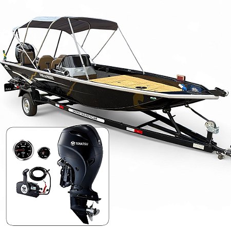 Barco Martinelli Strike 6.0 Freedeck + Tohatsu 115 HP 4T Part. Elétrica Power Trim Fat. PJ + Carreta rodoviária + Acessórios de montagem