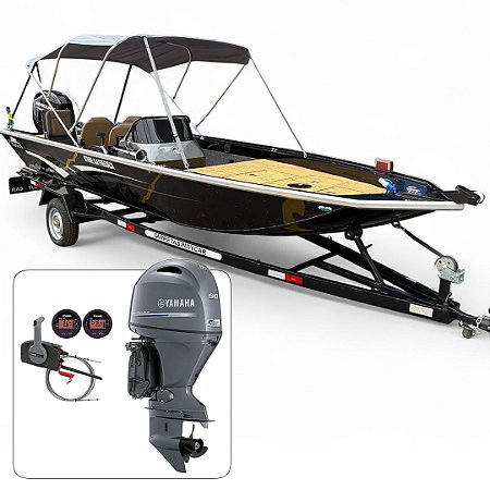 Barco Martinelli Strike 6.0 Freedeck + Yamaha 90 HP 4T Part. Elétrica Power Trim Fat. PJ + Carreta rodoviária + Acessórios de montagem