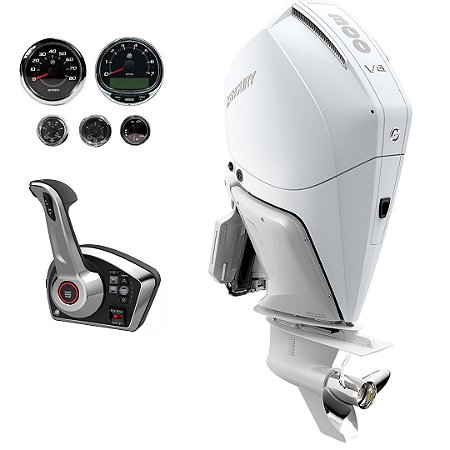 Motor de popa Mercury 300 HP EFI V8 XL 25" Branco DTS Comando Eletrônico - Faturamento INSCRIÇÃO ESTADUAL E PRODUTOR RURAL REGIÃO NORTE, NORDESTE E CENTRO-OESTE