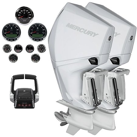 Parelha motor de popa Mercury 2X 300 HP EFI 4T V8 25" Branco DTS Comando Eletrônico - Faturamento INSCRIÇÃO ESTADUAL E PRODUTOR RURAL REGIÃO NORTE, NORDESTE E CENTRO-OESTE