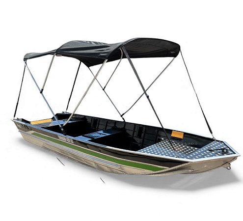 Barco de alumínio Tornado 420 semi chato com Capota