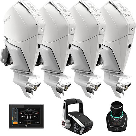 Quadra motor de popa Mercury Verado 4X 300 HP EFI 4T V8 25-30-30-25" Branco C/ Joystick e DTS Comando Eletrônico - Faturamento INSCRIÇÃO ESTADUAL E PRODUTOR RURAL REGIÃO NORTE, NORDESTE E CENTRO-OESTE