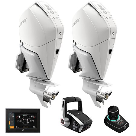 Parelha motor de popa Mercury Verado 2X 300 HP EFI 4T V8 25-25" Branco C/Joystick e DTS Comando Eletrônico - Faturamento INSCRIÇÃO ESTADUAL E PRODUTOR RURAL REGIÃO NORTE, NORDESTE E CENTRO-OESTE