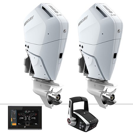 Parelha motor de popa Mercury Verado 2X 350 HP EFI 4T V10 25" Branco DTS Comando Eletrônico - Faturamento INSCRIÇÃO ESTADUAL E PRODUTOR RURAL
